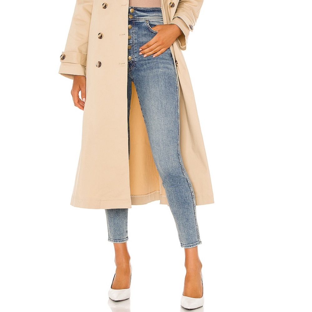 MOTHER Light Blue High-Rise Ankle Crop Jeans